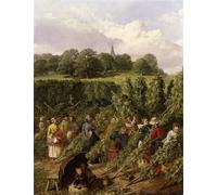 SERENDIPITP Abstract Painting Mural Print Picture Wall Decor Painting the Hop Pickers by Frederick Herring Senior Vintage Wall Artwork for Home Decor 60x90cm