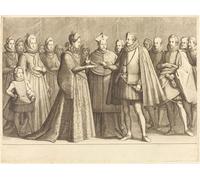 SERENDIPITP Abstract Painting Mural Print Picture Wall Decor Painting the Marriage of Ferdinando and Christine of Lorraine by Jacques Callot Vintage Wall Artwork for Home Decor 60x90cm