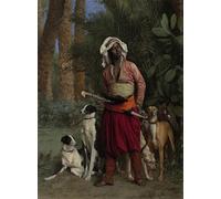 SERENDIPITP Abstract Painting Mural Print Picture Wall Decor Painting The Negro Master of the Hounds Jean Léon Vintage Wall Artwork for Home Decor 60x90cm
