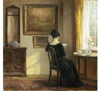 SERENDIPITP Abstract Painting Mural Print Picture Wall Decor Painting the Reader by Carl Vilhelm Holsoe Vintage Wall Artwork for Home Decor 60x90cm