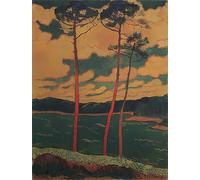 SERENDIPITP Abstract Painting Mural Print Picture Wall Decor Painting the Red Pines by Georges Lacombe Vintage Wall Artwork for Home Decor 60x90cm