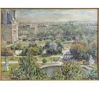 SERENDIPITP Abstract Painting Mural Print Picture Wall Decor Painting the Tuileries by Claude Monet Vintage Wall Artwork for Home Decor 60x90cm