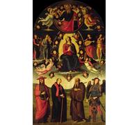 SERENDIPITP Abstract Painting Mural Print Picture Wall Decor Painting the Virgin Enthroned with Angels and Saints by Pietro Perugino Vintage Wall Artwork for Home Decor 60x90cm