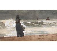 SERENDIPITP Abstract Painting Mural Print Picture Wall Decor Painting the Watcher Tynemouth by Winslow Homer Vintage Wall Artwork for Home Decor 60x90cm