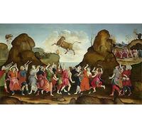 SERENDIPITP Abstract Painting Mural Print Picture Wall Decor Painting the Worship of the Egyptian God by Filippino Lippi Vintage Wall Artwork for Home Decor 60x90cm