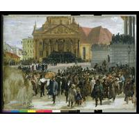 SERENDIPITP Abstract Painting Mural Print Picture Wall Decor Painting Victims of the March Revolution in Berlin Lying in State by Adolph Menzel Vintage Wall Artwork for Home Decor 60x90cm