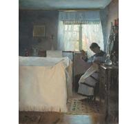SERENDIPITP Abstract Painting Mural Print Picture Wall Decor Painting Woman Sewing by the Window Peter Vilhelm Ilsted Vintage Wall Artwork for Home Decor 60x90cm