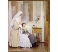 SERENDIPITP Aesthetic Poster Photo Wall Print Retro Picture At Notre-dame Du Perpetuel Bon Secours Hospital by Henri Jules Jean Geoffroy Modern Wall Artwork for Home Decor 60x90cm