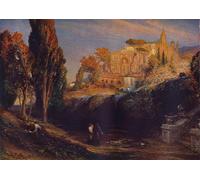 SERENDIPITP Aesthetic Poster Photo Wall Print Retro Picture Emily and Valancourt At the Chateau Le Blanc by Famous Painter Modern Wall Artwork for Home Decor 60x90cm