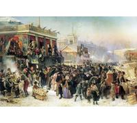 SERENDIPITP Aesthetic Poster Photo Wall Print Retro Picture Festivities During Carnival At the Admiralty Square in St. Petersburg by Konstantin Yegorovich Makovsky for Home Decor 60x90cm
