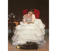 SERENDIPITP Aesthetic Poster Photo Wall Print Retro Picture Girl Reading by Alfred Emile Stevens Modern Wall Artwork for Home Decor 60x90cm