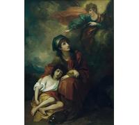 SERENDIPITP Aesthetic Poster Photo Wall Print Retro Picture Hagar and Ishmael Reworked by Benjamin West Modern Wall Artwork for Home Decor 60x90cm