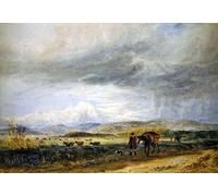 SERENDIPITP Aesthetic Poster Photo Wall Print Retro Picture Llugwy Meadows by David Cox Modern Wall Artwork for Home Decor 60x90cm