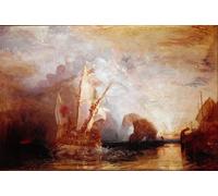 SERENDIPITP Aesthetic Poster Photo Wall Print Retro Picture Odyssee D'homere: ulysses Mocking Polypheme Ulysses Escapes the Cyclops by Cunning. by Mallord William Turner for Home Decor 60x90cm