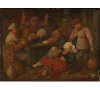 SERENDIPITP Aesthetic Poster Photo Wall Print Retro Picture Poor Folk Drinking in a Tavern by Adriaen Brouwer Modern Wall Artwork for Home Decor 60x90cm