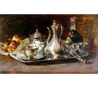 SERENDIPITP Aesthetic Poster Photo Wall Print Retro Picture Still-life with a Silver Jug Guillaume-Romain Fouace Modern Wall Artwork for Home Decor 60x90cm