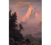 SERENDIPITP Aesthetic Poster Photo Wall Print Retro Picture Sunrise on the Matterhorn. by Albert Bierstadt Modern Wall Artwork for Home Decor 60x90cm