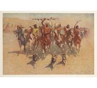 SERENDIPITP Aesthetic Poster Photo Wall Print Retro Picture the Ceremony of the Scalps by Frederic Remington Modern Wall Artwork for Home Decor 60x90cm