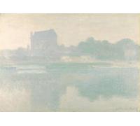 SERENDIPITP Aesthetic Poster Photo Wall Print Retro Picture the Church of Vernon Brouillard by Claude Monet Modern Wall Artwork for Home Decor 60x90cm