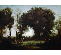 SERENDIPITP Aesthetic Poster Photo Wall Print Retro Picture The Dance of the Nymphs by Jean Baptiste Camille Corot Modern Wall Artwork for Home Decor 60x90cm
