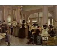 SERENDIPITP Aesthetic Poster Photo Wall Print Retro Picture the Gloppe Pastry Shop Champs Elysees by Jean Beraud Modern Wall Artwork for Home Decor 60x90cm