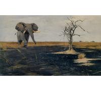 SERENDIPITP Aesthetic Poster Photo Wall Print Retro Picture the Lone Elephant by Wilhelm Kuhnert Modern Wall Artwork for Home Decor 60x90cm