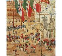 SERENDIPITP Aesthetic Poster Photo Wall Print Retro Picture the Piazza of St Marks by Maurice Brazil Prendergast Modern Wall Artwork for Home Decor 60x90cm