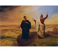 SERENDIPITP Aesthetic Poster Photo Wall Print Retro Picture the Temptation of Christ by Ludwig Ferdinand Schnorr Von Carolsfeld Modern Wall Artwork for Home Decor 60x90cm