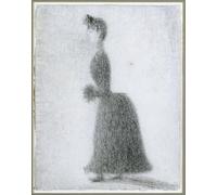 SERENDIPITP Aesthetic Poster Photo Wall Print Retro Picture the Walker with a Muff by Georges Pierre Seurat Modern Wall Artwork for Home Decor 60x90cm
