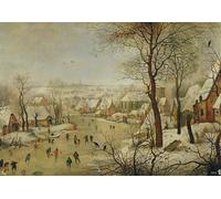 SERENDIPITP Aesthetic Poster Photo Wall Print Retro Picture Winter Landscape with Bird Trap by Pieter Brueghel the Younger Modern Wall Artwork for Home Decor 60x90cm