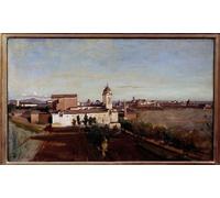 SERENDIPITP Canvas Nordic Poster Canvas Print Picture La Trinite des Monts view from Villa Medicis View of the church of Trinita dei Monti in. by Jean Baptiste Camille Corot for Home Decor 60x90cm