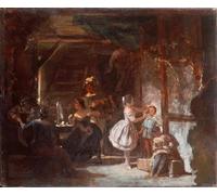 SERENDIPITP Retro Picture Poster Wall Art Pictures Painting Behind the scenes by Carl Spitzweg Wall Art Canvas Print for Wall Decor 60x90cm