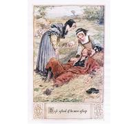 SERENDIPITP Retro Picture Poster Wall Art Pictures Painting Bess Asked If He We Asleep by Charles Edmund Brock Wall Art Canvas Print for Wall Decor 60x90cm