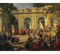 SERENDIPITP Retro Picture Poster Wall Art Pictures Painting Charles Iii of Bourbon on Visit to Benedict Xiv in Coffee House of Quirinal by Paolo Pannini Wall Art Canvas Print for Wall Decor 60x90cm