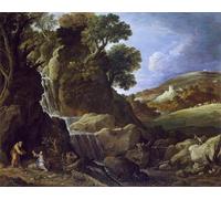 SERENDIPITP Retro Picture Poster Wall Art Pictures Painting Christ Tempted in the Wilderness by Paul Bril Wall Art Canvas Print for Wall Decor 60x90cm