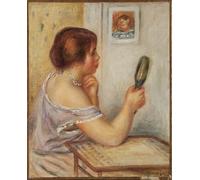 SERENDIPITP Retro Picture Poster Wall Art Pictures Painting Gabrielle Holding a Mirror or Marie Dupuis Holding a Mirror with a Portrait by Pierre Auguste Renoir for Wall Decor 60x90cm