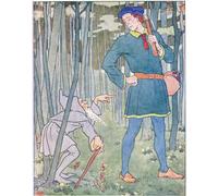 SERENDIPITP Retro Picture Poster Wall Art Pictures Painting He Met a Little Old Grey Man by Leonard Leslie Brooke Wall Art Canvas Print for Wall Decor 60x90cm