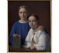 SERENDIPITP Retro Picture Poster Wall Art Pictures Painting Magdalene Hammerich and the Artist's Daughter by Constantin Hansen Wall Art Canvas Print for Wall Decor 60x90cm