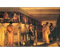 SERENDIPITP Retro Picture Poster Wall Art Pictures Painting Phidias Showing the Frieze of the Parthenon to His Friends by Lawrence Alma-tadema Wall Art Canvas Print for Wall Decor 60x90cm