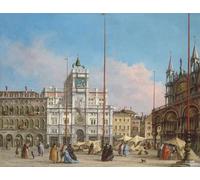 SERENDIPITP Retro Picture Poster Wall Art Pictures Painting Piazza Di San Marco Looking Towards the Clock Tower by Francesco Guardi Wall Art Canvas Print for Wall Decor 60x90cm