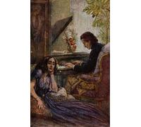 SERENDIPITP Retro Picture Poster Wall Art Pictures Painting Postcard Depicting George Sand Listening to Frederic Chopin Play the Piano by Adolf Karpellus Wall Art Canvas Print for Wall Decor 60x90cm