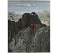 SERENDIPITP Retro Picture Poster Wall Art Pictures Painting Purgatorio Canto Virgil Leads Dante Up the Rugged Mountainside Illustration by Gustave Dore Wall Art Canvas Print for Wall Decor 60x90cm