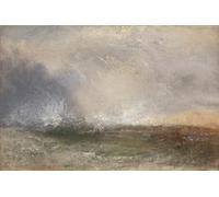 SERENDIPITP Retro Picture Poster Wall Art Pictures Painting Stormy Sea Breaking on a Shore by Mallord William Turner Wall Art Canvas Print for Wall Decor 60x90cm