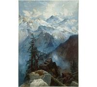 SERENDIPITP Retro Picture Poster Wall Art Pictures Painting Summit of the Sierras by Moran Wall Art Canvas Print for Wall Decor 60x90cm