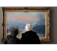 SERENDIPITP Retro Picture Poster Wall Art Pictures Painting Sunset Over the Seine Winter by Claude Monet Wall Art Canvas Print for Wall Decor 60x90cm