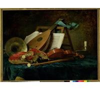 SERENDIPITP Retro Picture Poster Wall Art Pictures Painting the Attributes of Music by Anne Vallayer Coster Wall Art Canvas Print for Wall Decor 60x90cm