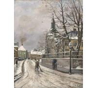 SERENDIPITP Retro Picture Poster Wall Art Pictures Painting the Bergen Cathedral School and Cathedral by Frederik Collett Wall Art Canvas Print for Wall Decor 60x90cm