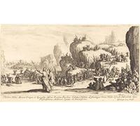 SERENDIPITP Retro Picture Poster Wall Art Pictures Painting the Crossing of the Red Sea by Jacques Callot Wall Art Canvas Print for Wall Decor 60x90cm