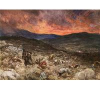 SERENDIPITP Retro Picture Poster Wall Art Pictures Painting the Death of Saul At Gilboa by William Brassey Hole Wall Art Canvas Print for Wall Decor 60x90cm