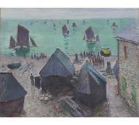 SERENDIPITP Retro Picture Poster Wall Art Pictures Painting the Departure of the Boats Étretat by Claude Monet Wall Art Canvas Print for Wall Decor 60x90cm